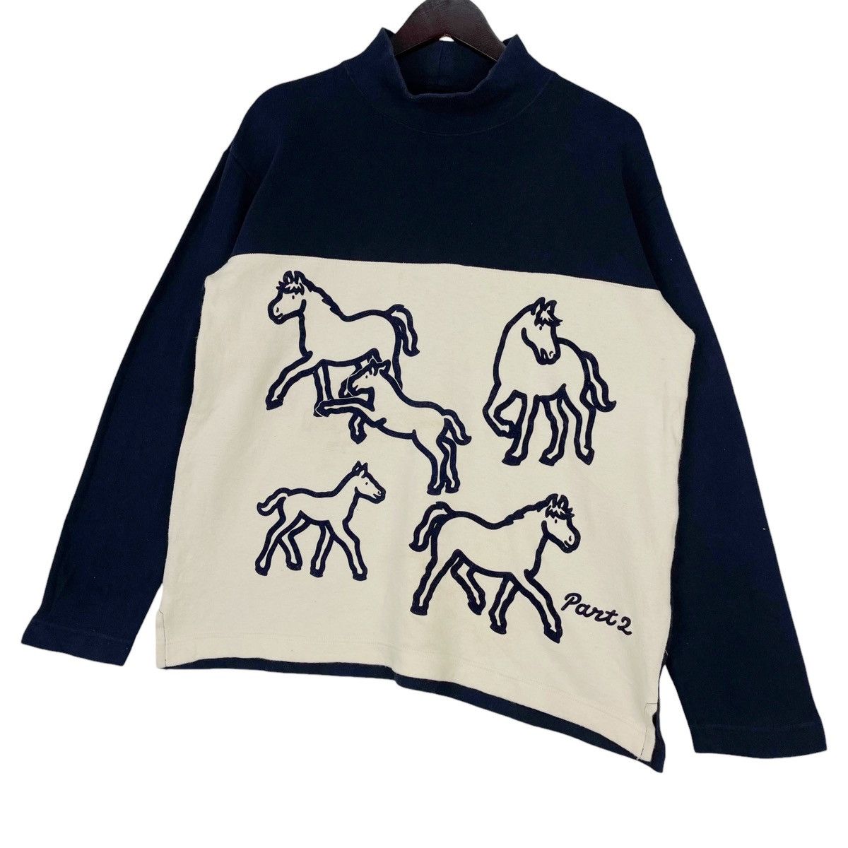 Junko Shimada × Vintage Vintage Junko Shimada Part 2 Turtleneck Navy Blue Pullover Size M / US 6-8 / IT 42-44 - 2 Thumbnail