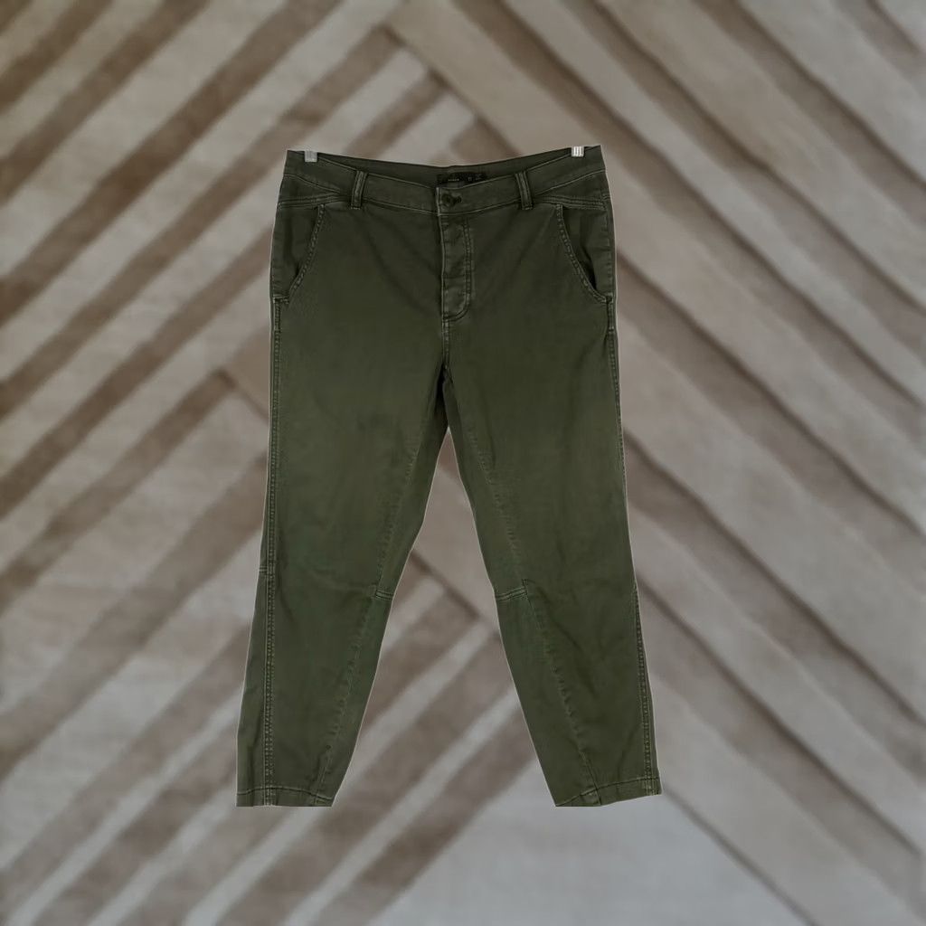 Prana PRANA WOMEN'S 12 GREEN COTTON BLEND JEANS Straight Pants Size 34" / US 12 / IT 48 - 1 Thumbnail