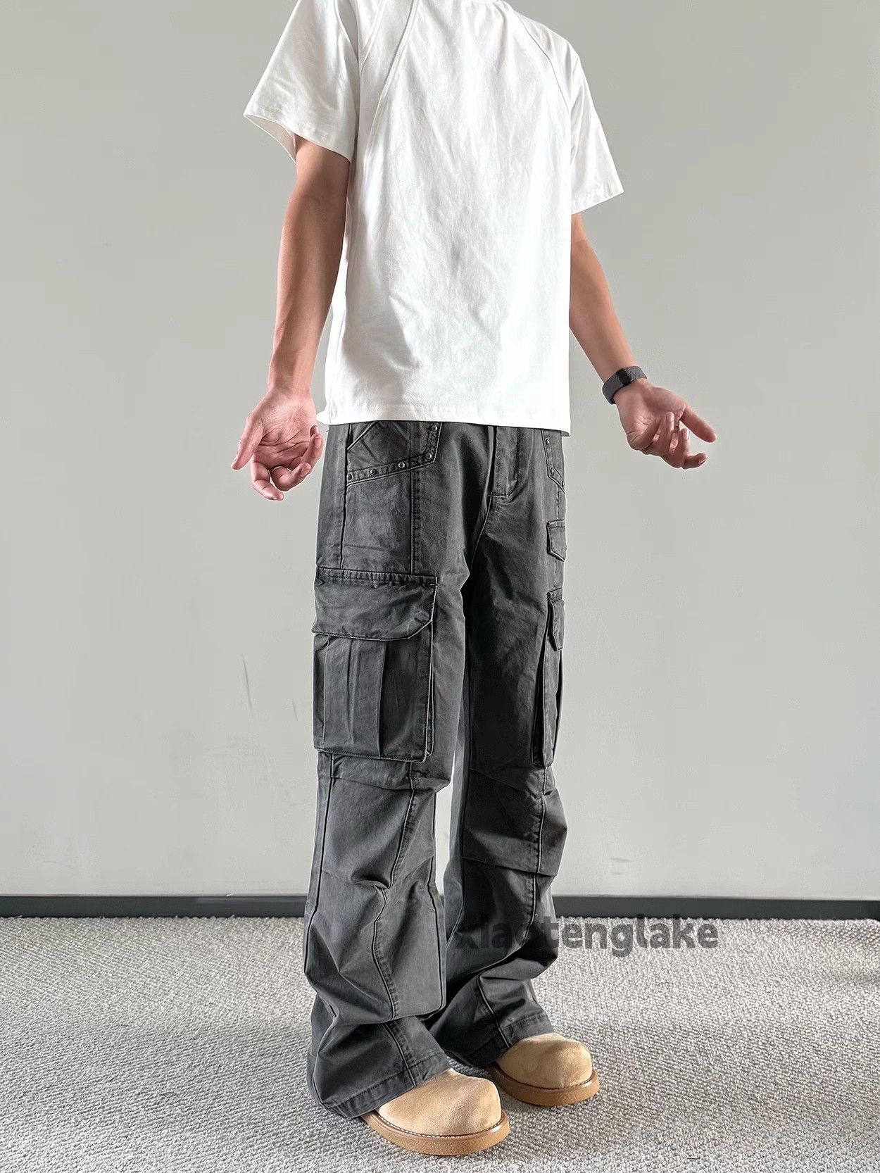 Vintage Unisex outdoor utility loose punk faded utility cargo pants Size US 32 / EU 48 - 1 Thumbnail