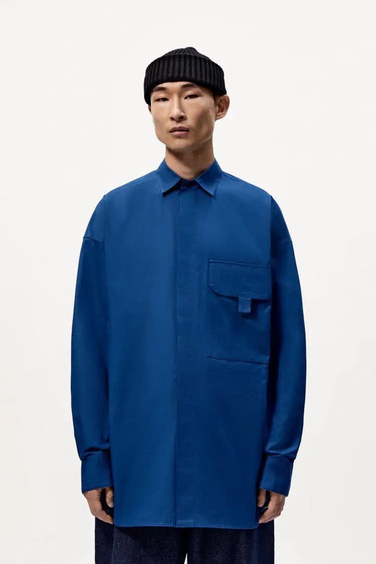 Studio Nicholson Blue button up oversized shirt Size US L / EU 52-54 / 3 - 1 Thumbnail