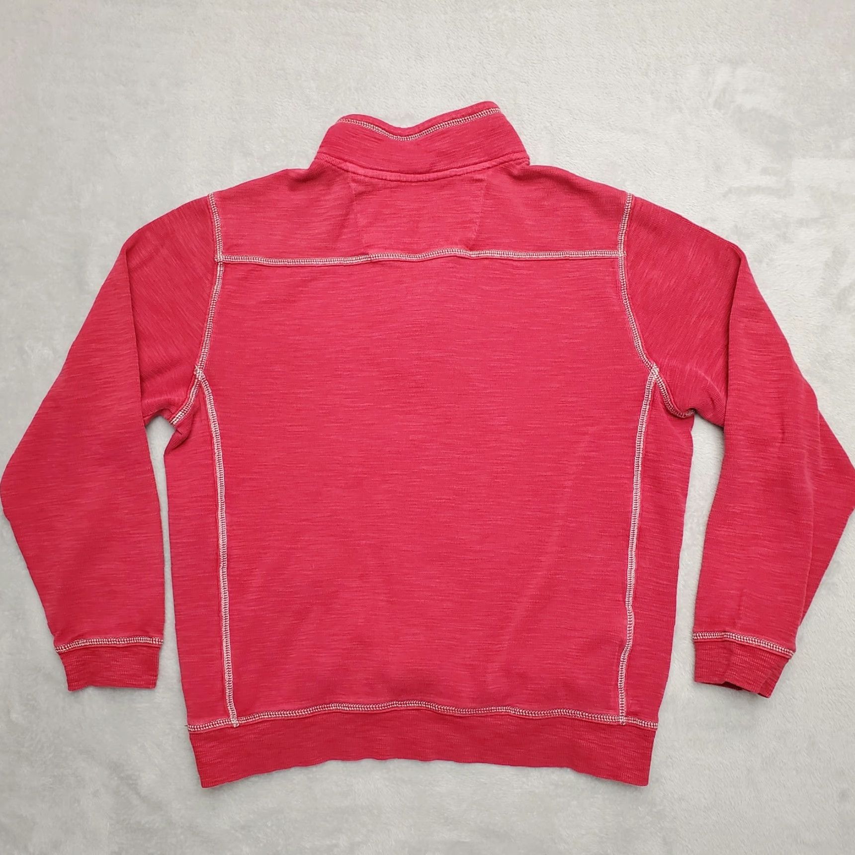 Tommy Bahama Tommy Bahama Sweater Men M Red Pima Cotton Tencel Blend Long Sleeve 1/4 Zip Embroidered Logo Knit Solid Casual Golf Walking Mens Size US M / EU 48-50 / 2 - 7 Thumbnail