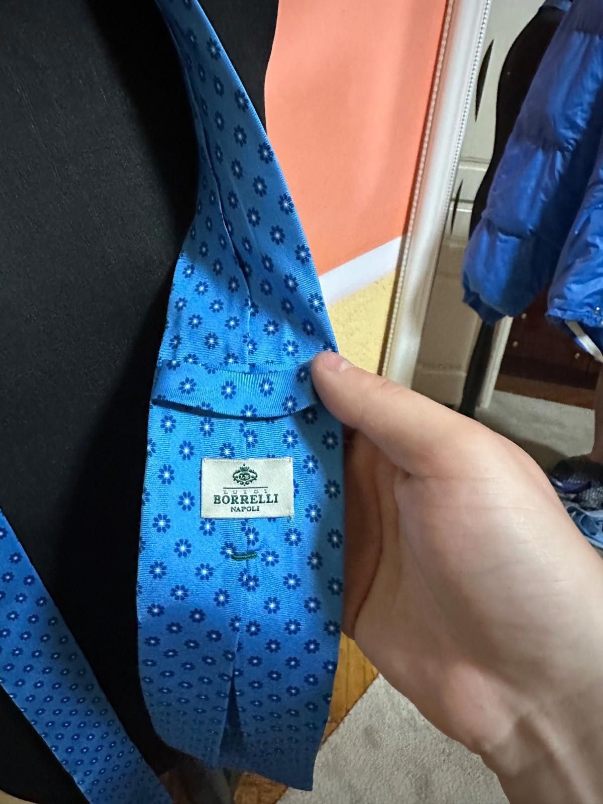 Luigi Borrelli Borrelli Napoli Blue Floral Silk Tie Size ONE SIZE - 4 Thumbnail