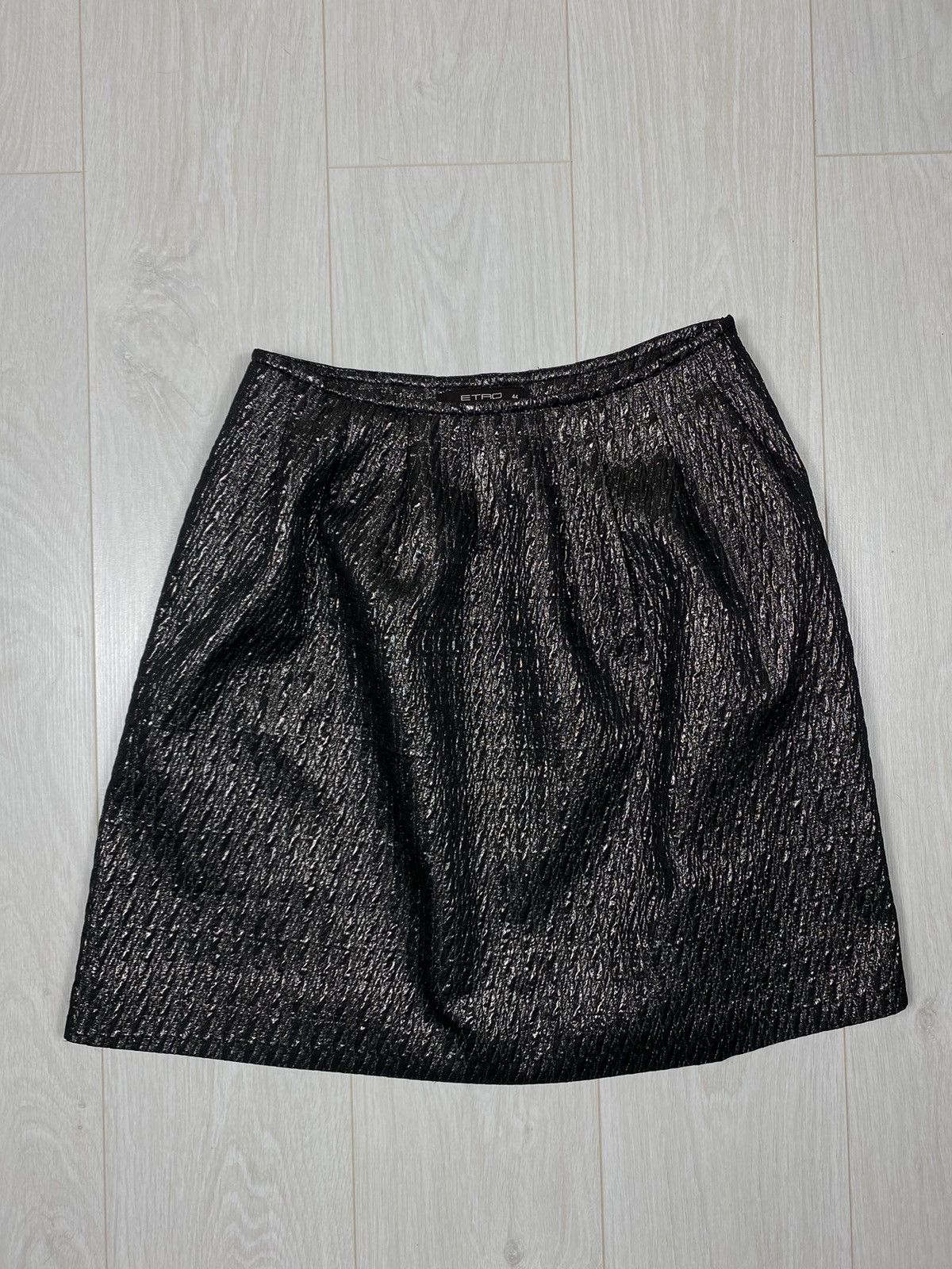 image of Etro Jacquard Pleated Skirt in Grey, Women's (Size 30)