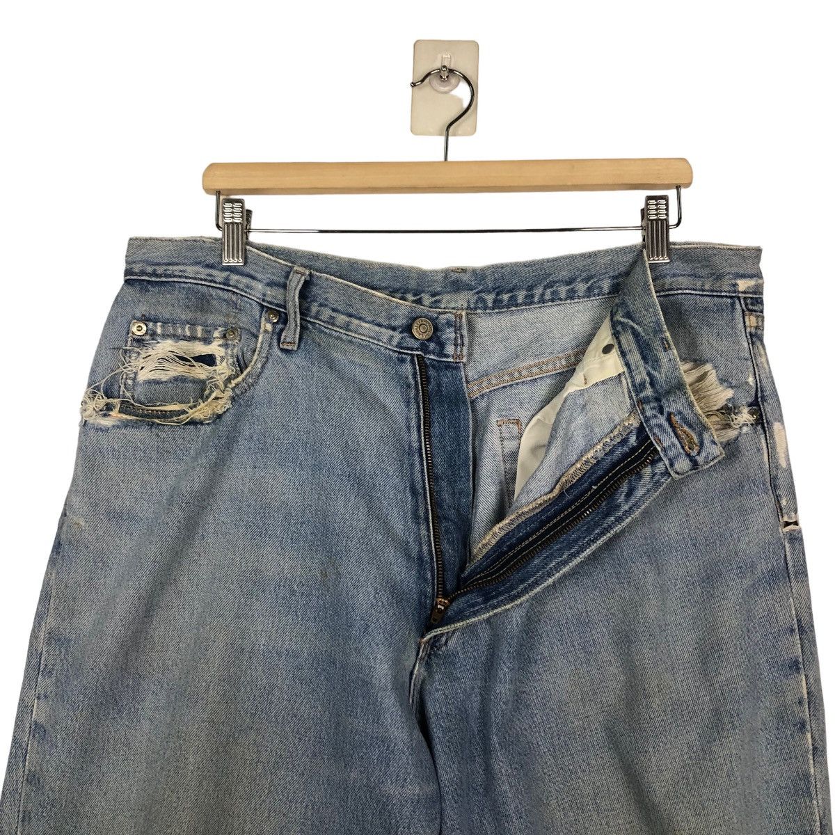 RRL Ralph Lauren 🔥VINTAGE SELVEDGES DENIM JEANS DOUBLE RL RRL DISTRESSED Size US 36 / EU 52 - 16 Thumbnail