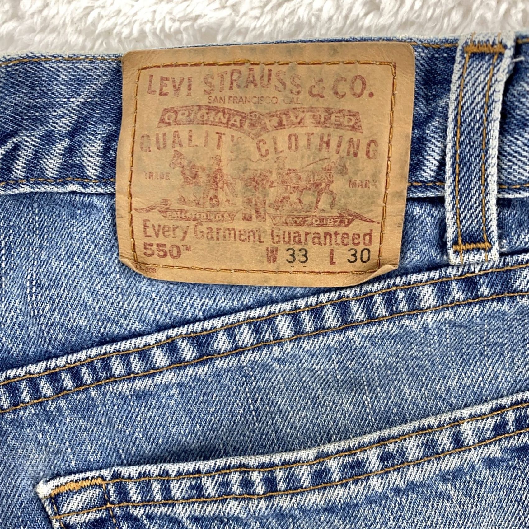 Levi's Levi's 550 Jeans Mens 30x30 Distressed Relaxed Tapered Denim 90s Vintage Grunge Pockets - Blue - Regular Fit Accessories Size US 30 / EU 46 - 6 Thumbnail