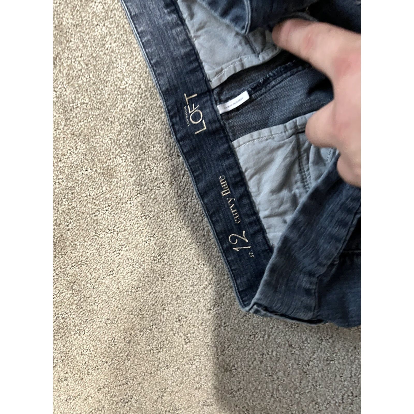 Loft LOFT Curvy Flare Jeans Dark Wash Size 12 Women’s Blue Jeans Regular - Lofts Curvy Flare, Denim, Pockets, Stretch, 32.5 Inseam, 6.5-8.5 Rise - Women Size 34" / US 12 / IT 48 - 5 Thumbnail