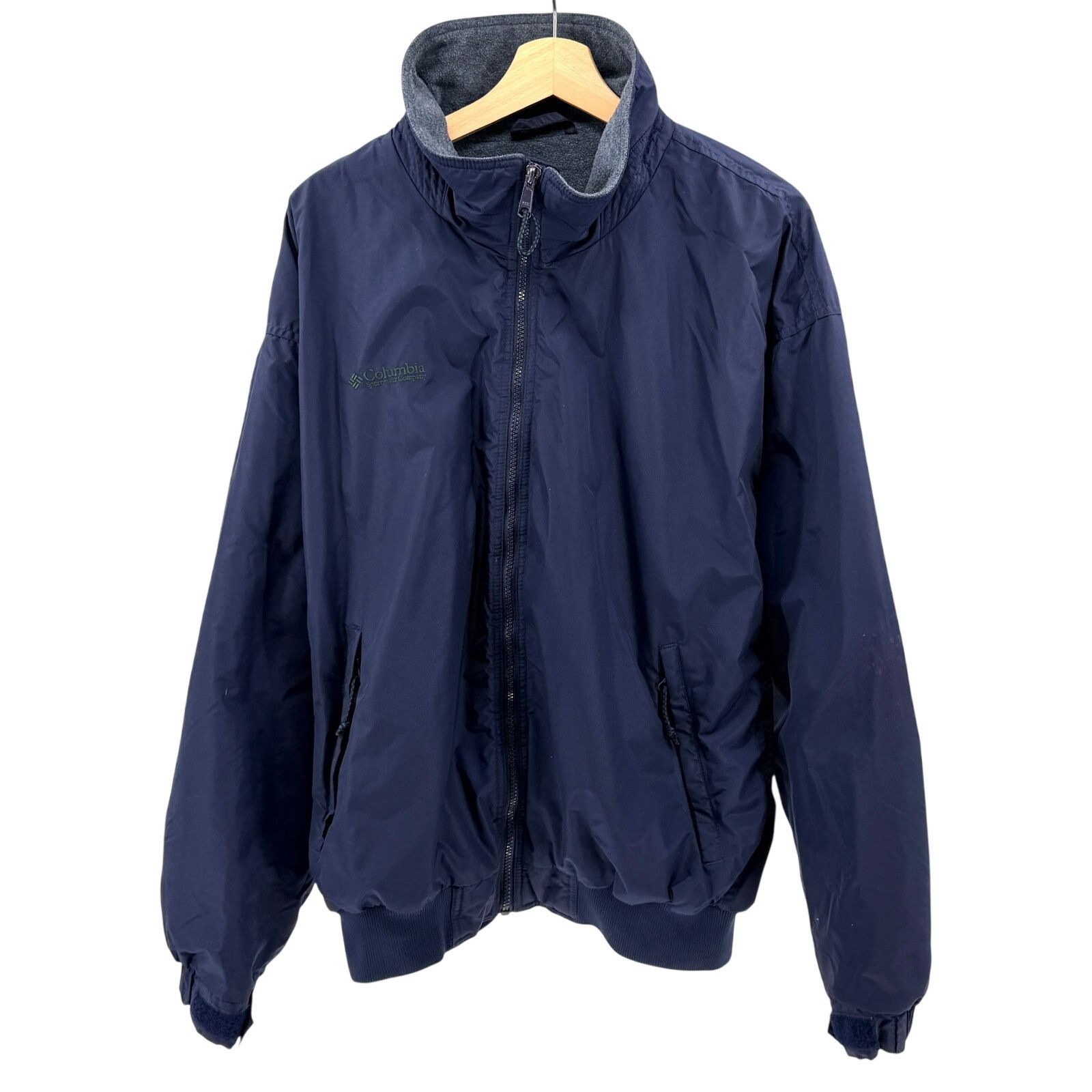 Columbia Vintage 90s Navy Blue Fleece Lined Zip Up Bomber Jacket Size US L / EU 52-54 / 3 - 1 Thumbnail