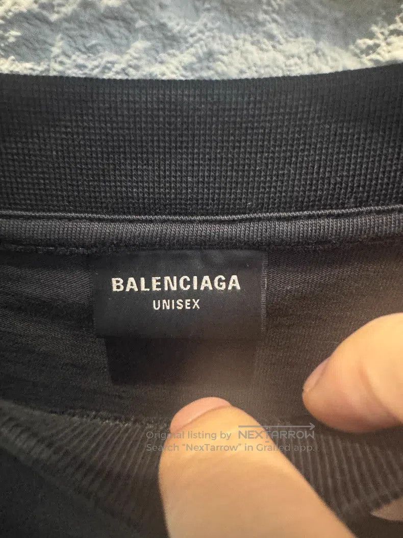 Balenciaga Balenciaga Front and Back Rhinestone Logo Short Sleeve Size US XL / EU 56 / 4 - 4 Thumbnail