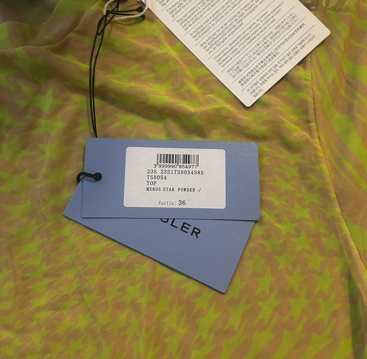Mugler Mugler Star Semi-sheer Stretch Mesh T-shirt Size FR 36 Lime Size XS / US 0-2 / IT 36-38 - 5 Thumbnail