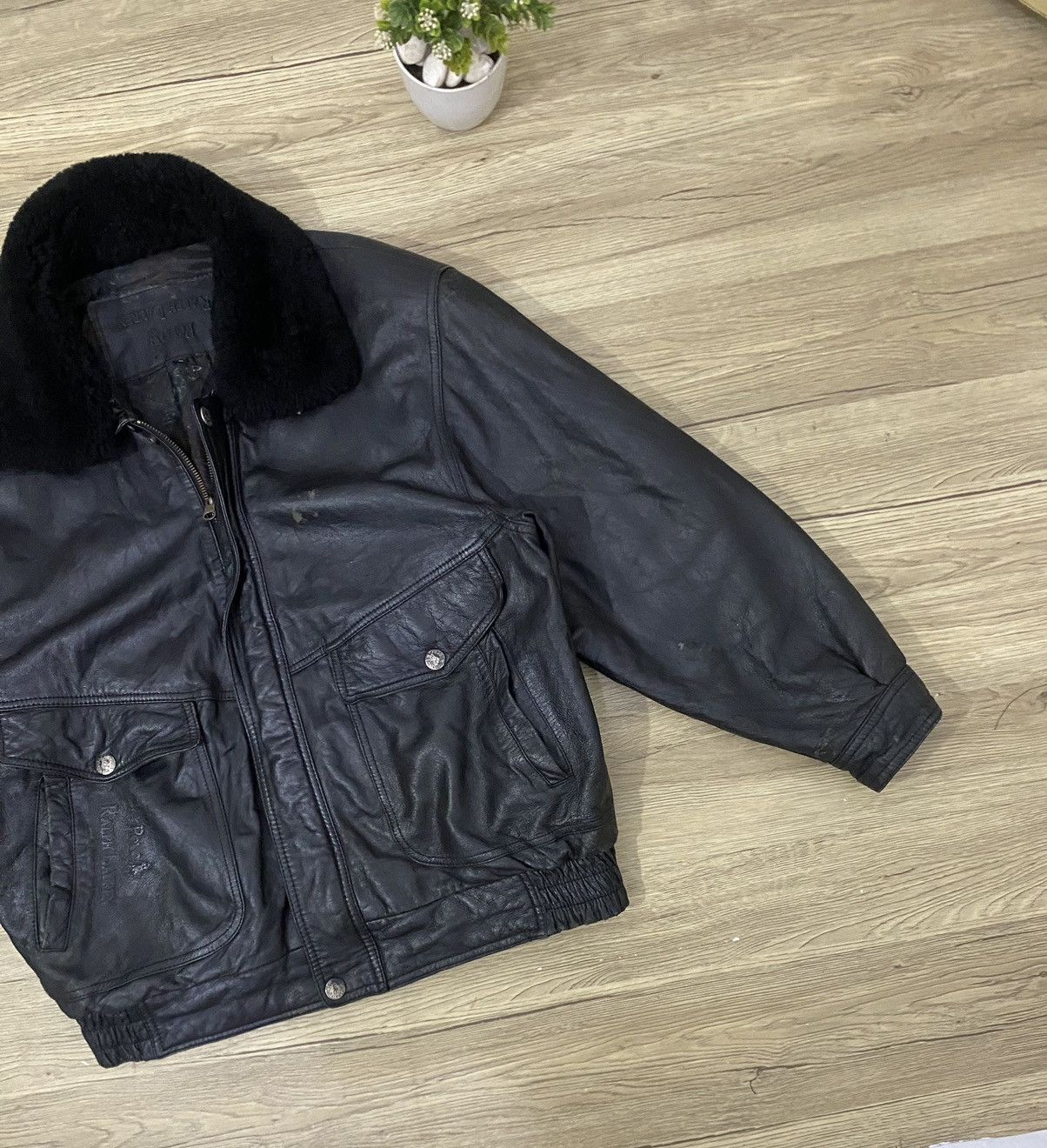 Polo Ralph Lauren × Ralph Lauren 💥Vintage💥Polo Ralph Laurent Leather Jacket Size US L / EU 52-54 / 3 - 4 Thumbnail