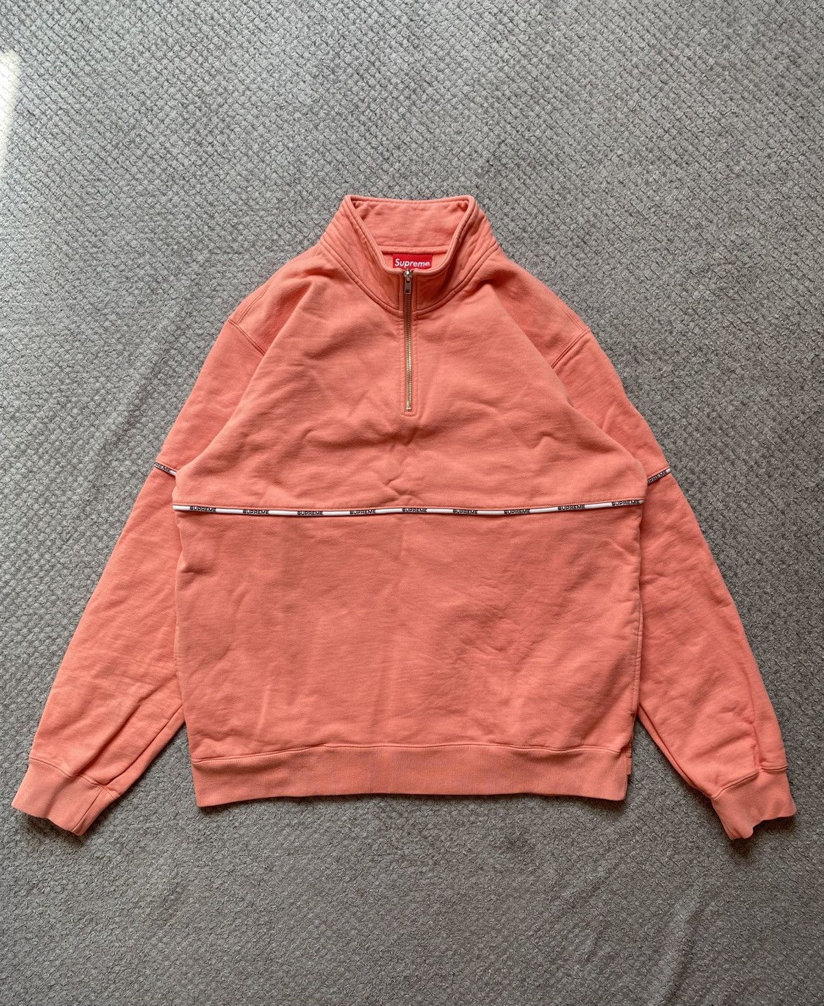 Supreme Supreme Logo Piping Half-Zip Sweatshirt Size US L / EU 52-54 / 3 - 2 Thumbnail