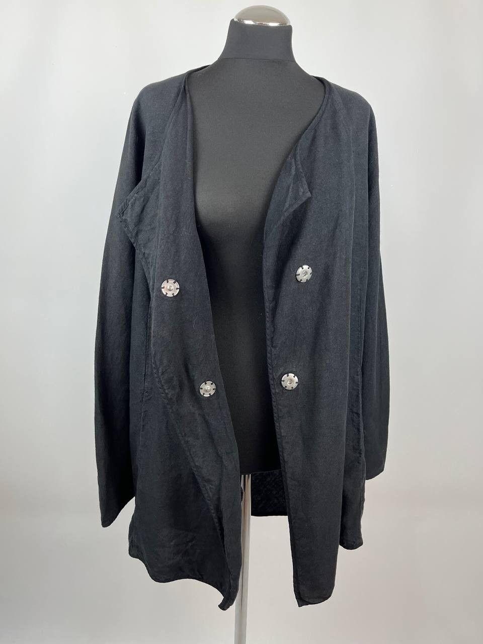 OSKA OSKA 100% Linen Black Jacket Lagenlook Boho Size 3 L/XL Size L / US 10 / IT 46 - 3 Thumbnail