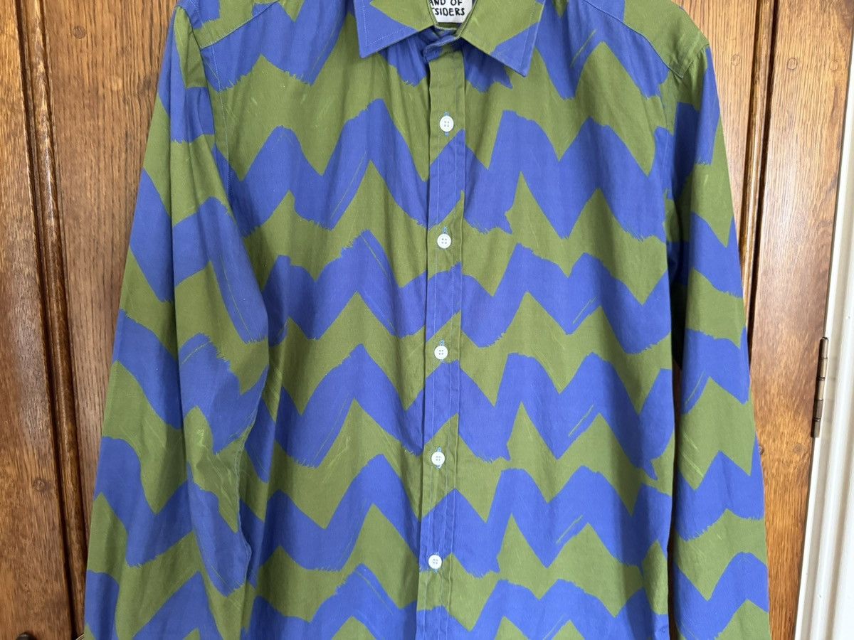 Band Of Outsiders Band of Outsiders blue green squiggle logo shirt Size US M / EU 48-50 / 2 - 10 Thumbnail
