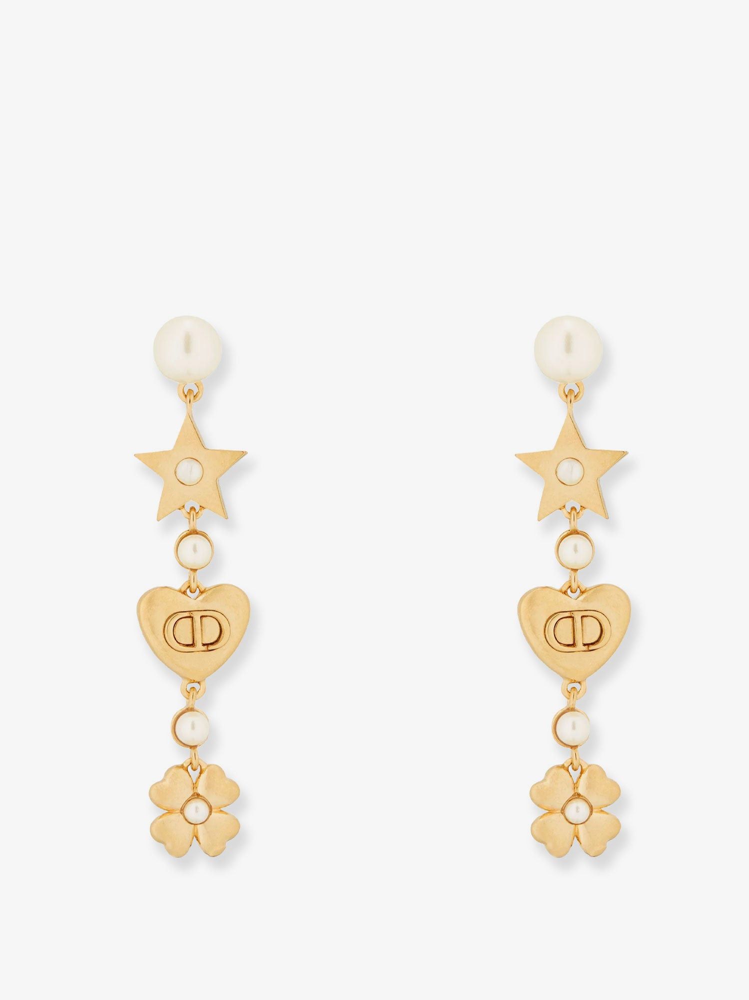Dior Lucky Dior Metal Earrings With Golden Finish Size ONE SIZE - 1 Thumbnail