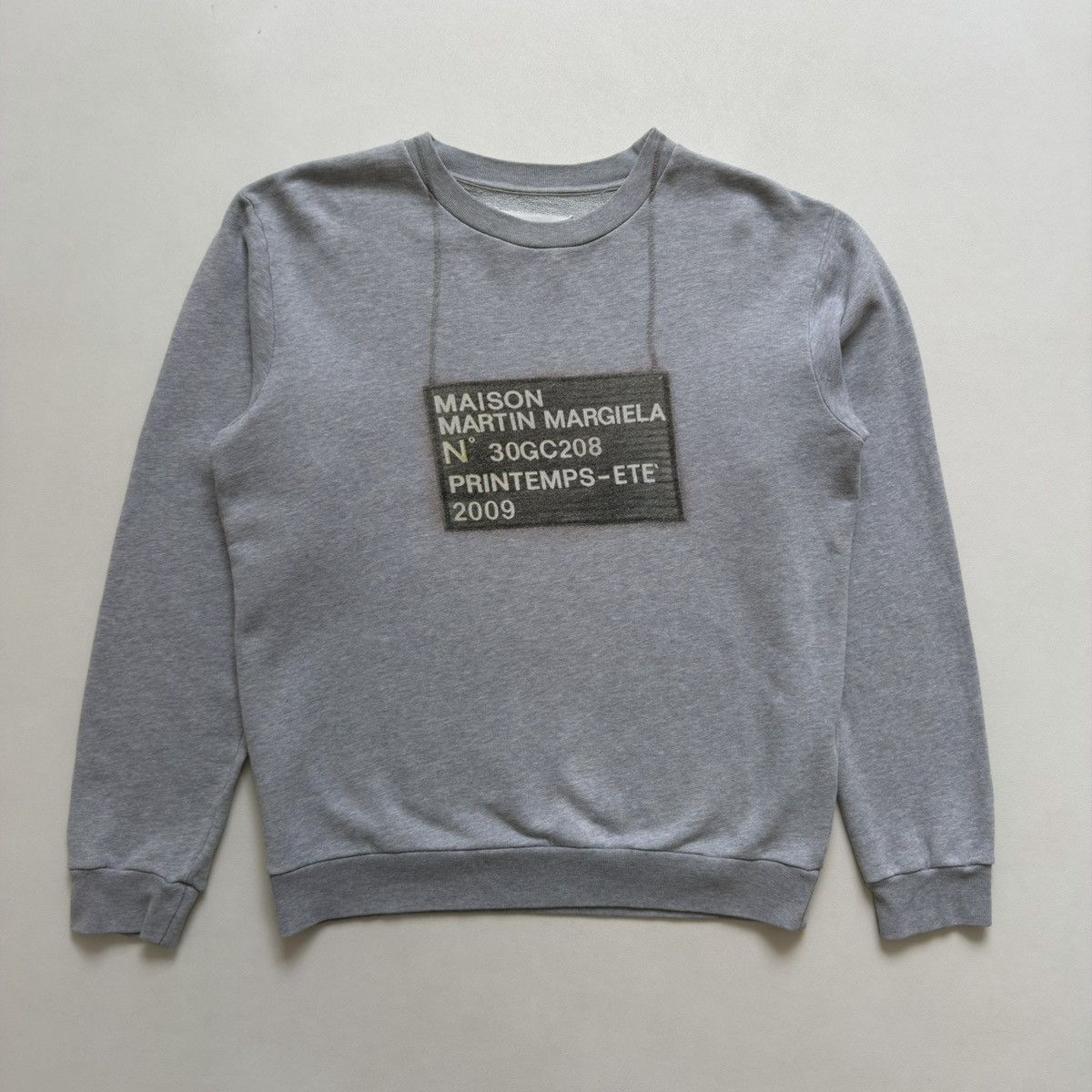 Maison Margiela S/S 09 Grey Cotton ‘Plaque Logo’ Sweatshirt Size US M / EU 48-50 / 2 - 18 Thumbnail