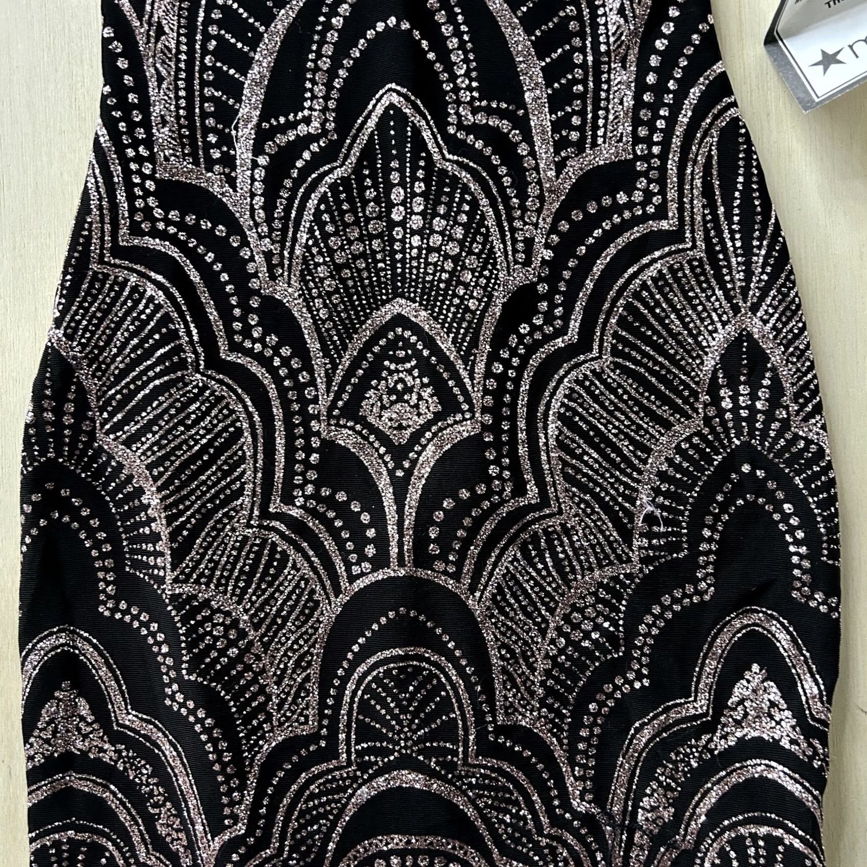 Vintage VINTAGE Jump Apparel Dress Womens 2XS Black Halter Bodycon Glitter Art Deco Party Size XXS / US 00 / IT 34 - 2 Thumbnail