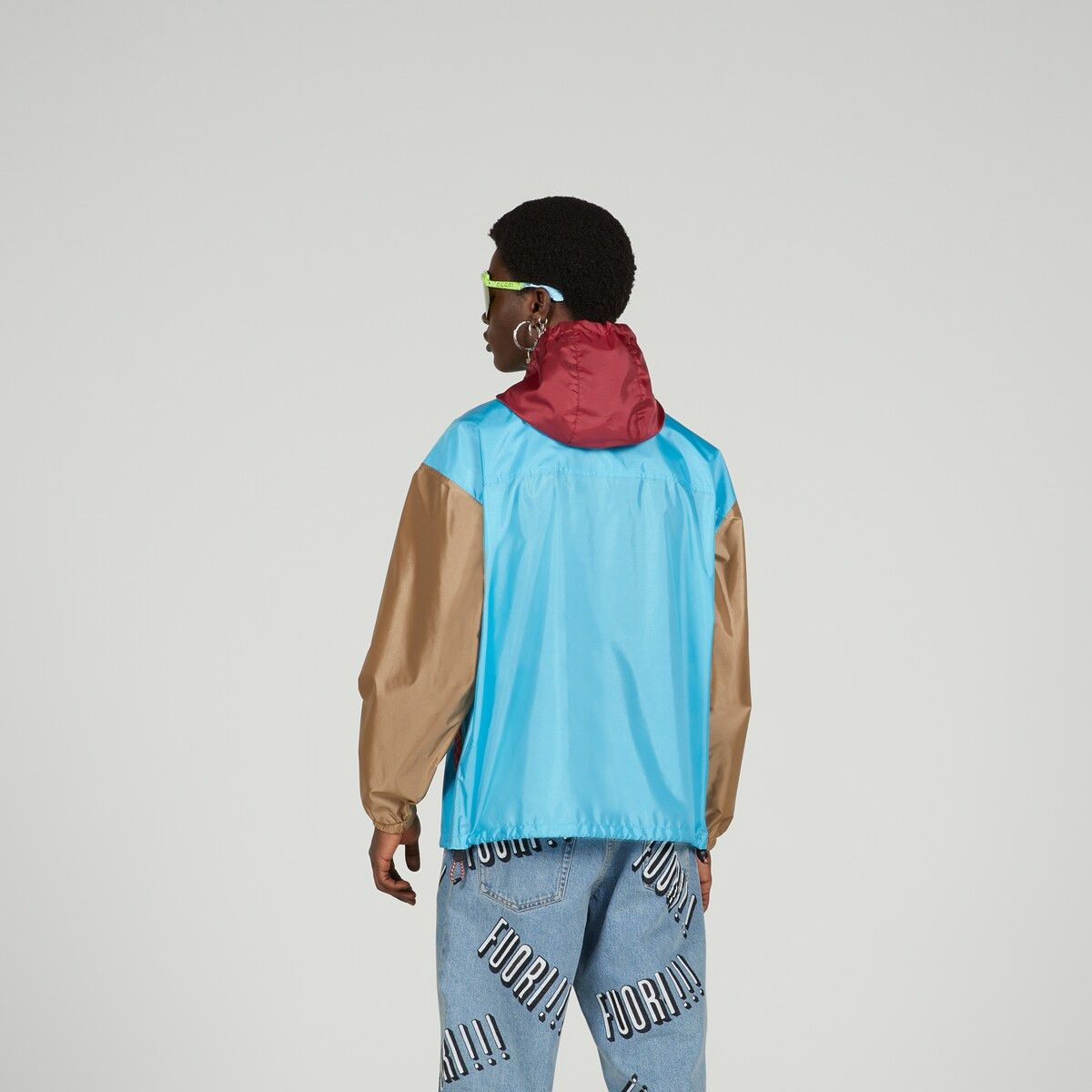 Gucci 48 M Gucci Hooded Block Jacket Windbreaker Blue Beige Red Size US M / EU 48-50 / 2 - 7 Thumbnail