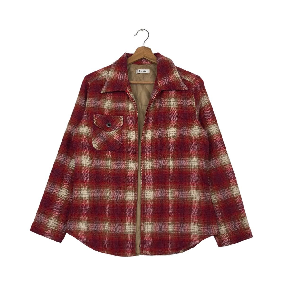 Japanese Brand 📌Vintage Zipper Flannel Jacket Worker Fiesta Tartan Design Size US M / EU 48-50 / 2 - 2 Thumbnail