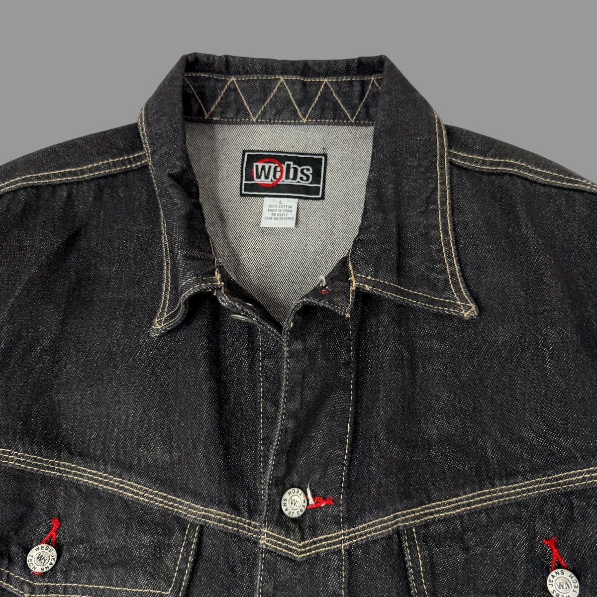 Vintage Vintage Y2K webs denim jacket Size US L / EU 52-54 / 3 - 5 Thumbnail