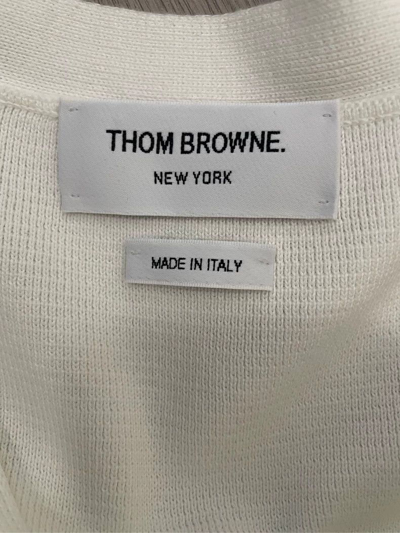 Thom Browne Thom Browne Size 38 White four-stripe knitted cardigan jac Size US XXS / EU 40 - 5 Thumbnail