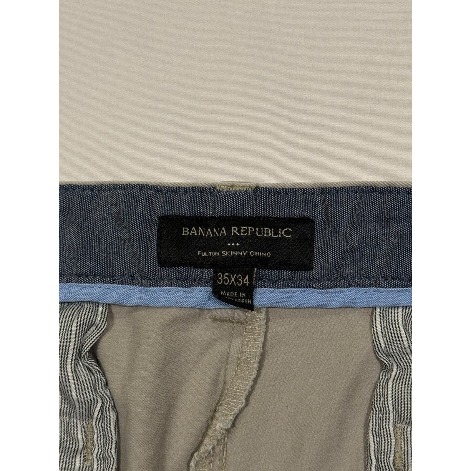 Banana Republic Banana Republic Fulton Skinny Chino Pants Men's 35x34 Gray Size US 35 - 8 Thumbnail