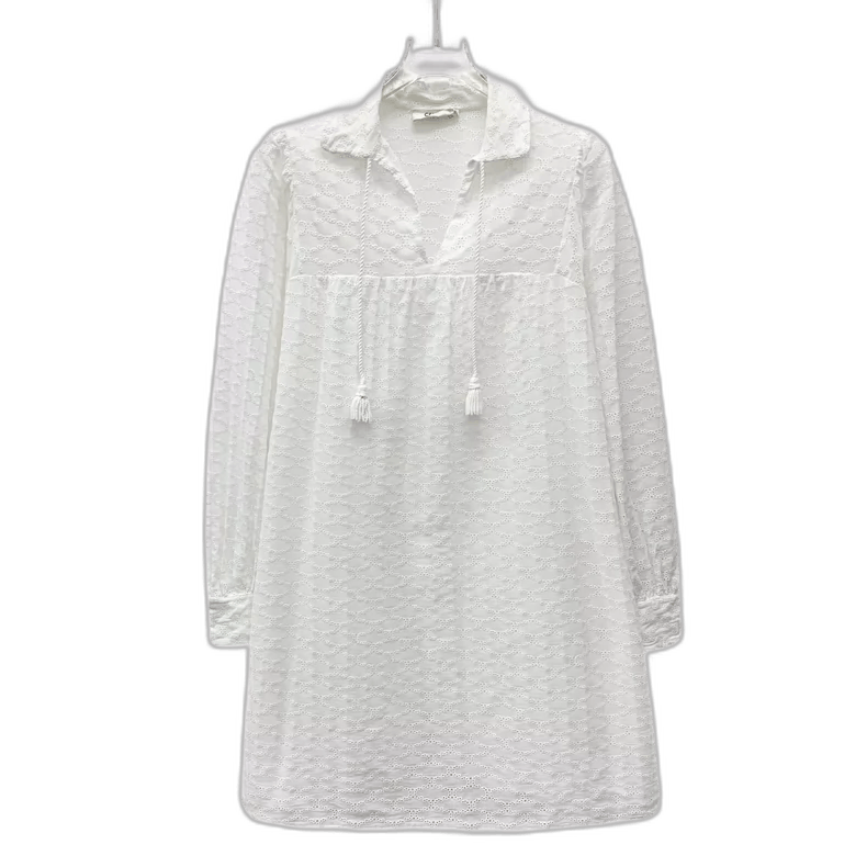 Celine Celine White Long Sleeve Cotton Dress-yf Size US XS / EU 42 / 0 - 1 Thumbnail