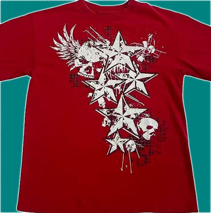 Vintage T-shirt y2k opium グランジgrunge sick asf size large grunge y2k opium cyber wings & cross