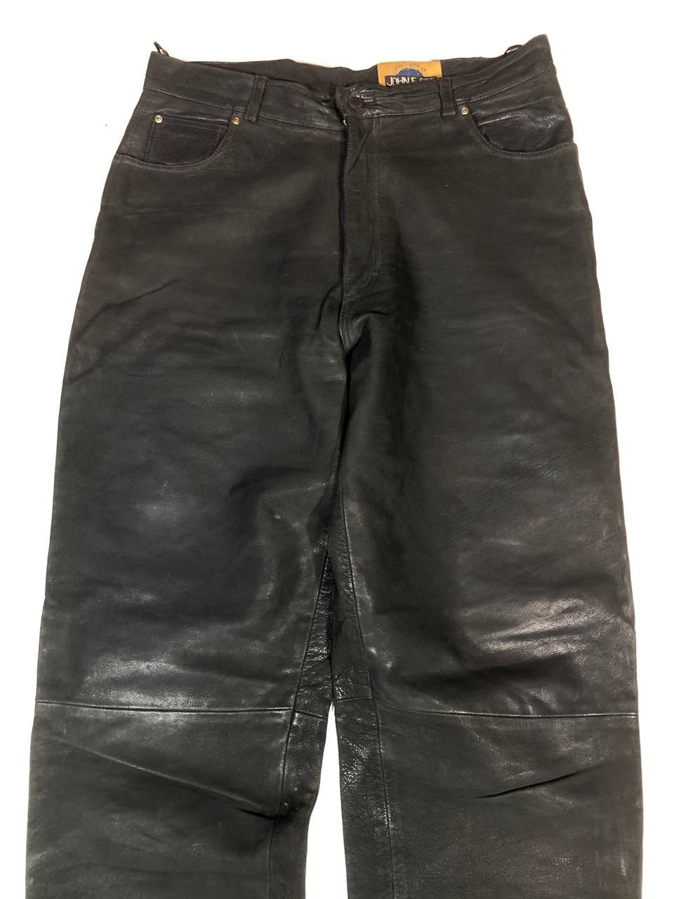 Vintage John F Gee. Vintage Rare Moto Biker Leather Pants Size US 34 / EU 50 - 2 Thumbnail