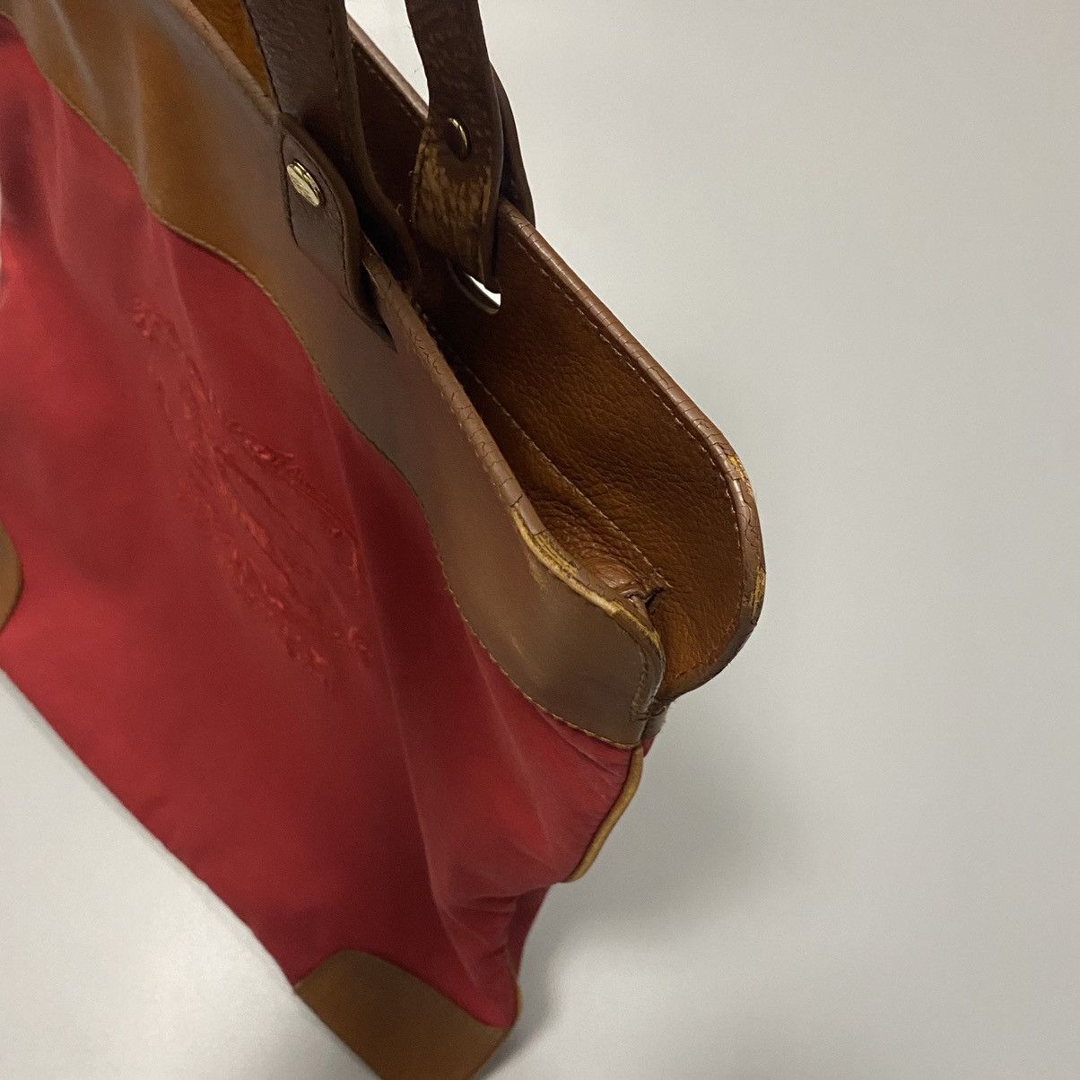 Burberry Burberry Red Leather Stowell Roll Up Tote Bag Shopper Size ONE SIZE - 6 Thumbnail