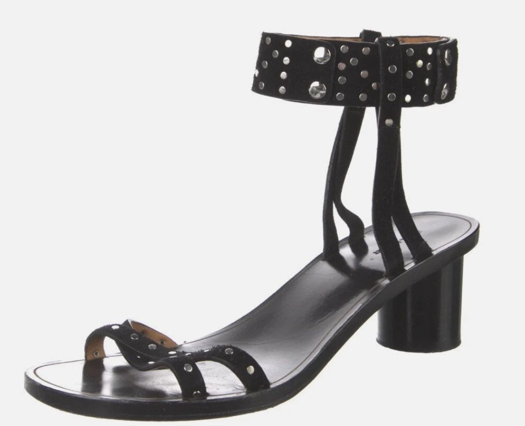 Isabel Marant Isabel Marant - black suede studded sandals - size 38 Size US 8 / IT 38 - 1 Thumbnail