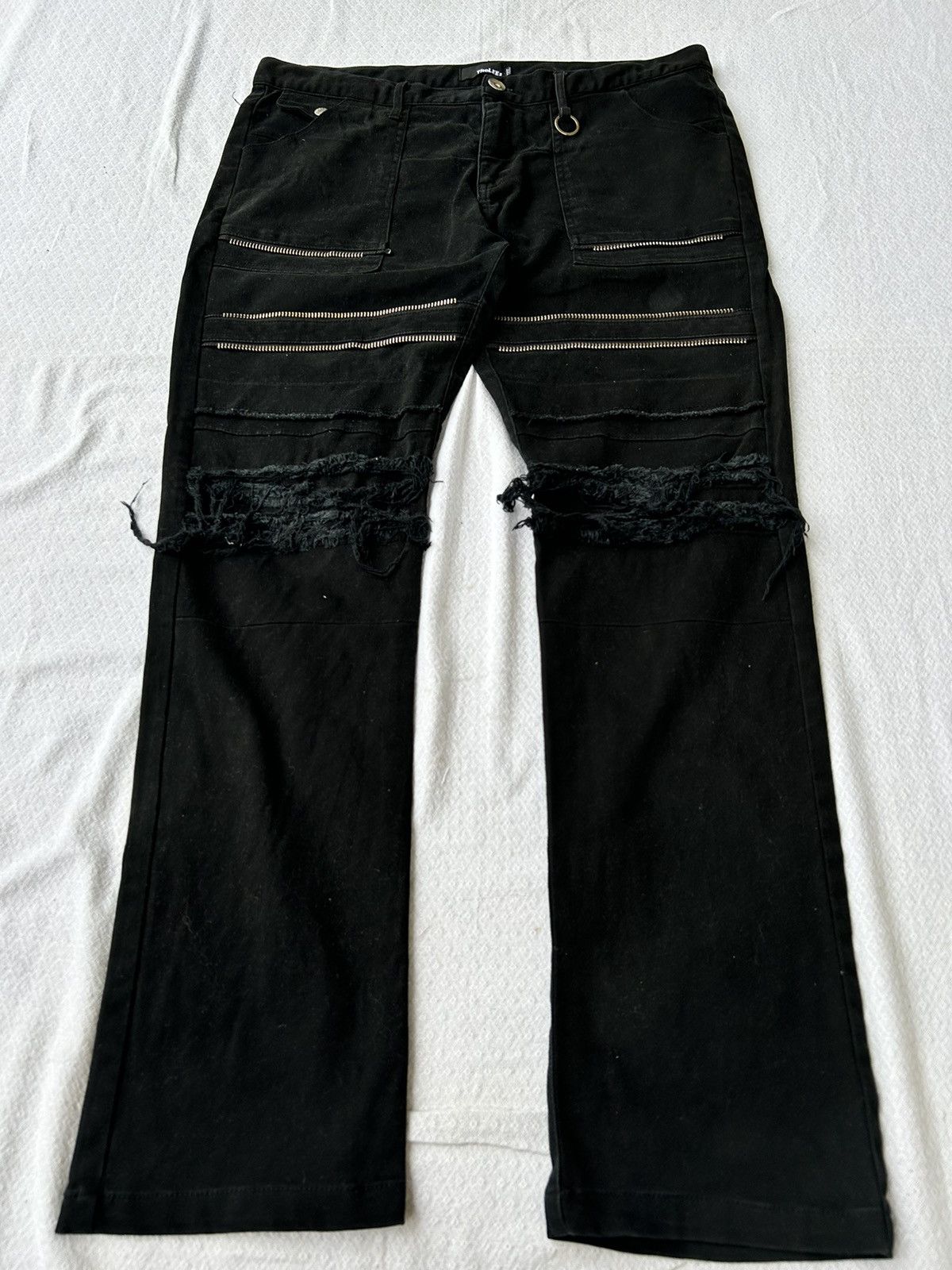 If Six Was Nine 💸BINDINGOFFER💸Flared jeansthelees black denim multizip style Size US 38 / EU 54 - 1 Thumbnail