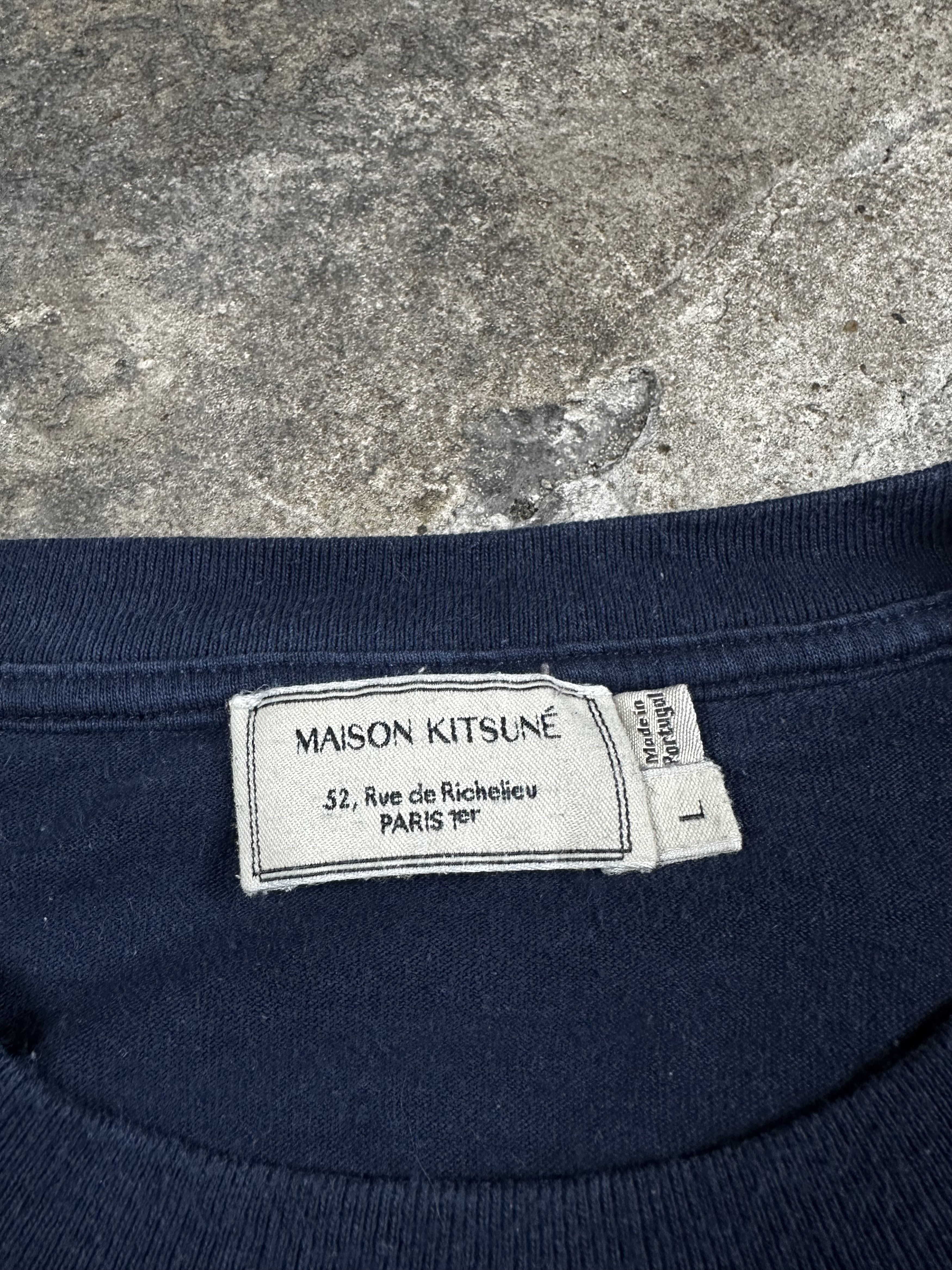 Maison Kitsune Maison Kitsunec MK Logo T-shirt Navy Size US L / EU 52-54 / 3 - 4 Thumbnail