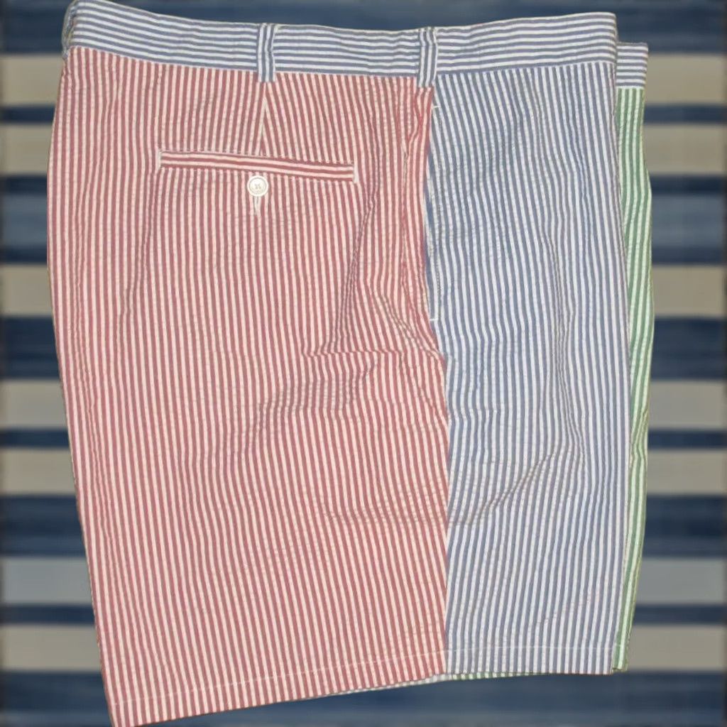 Brooks Brothers BROOKS BROTHERS Chino Seersucker Shorts 7" Pastel Color Block 40 Men Regular XS? Size US 40 / EU 56 - 1 Thumbnail