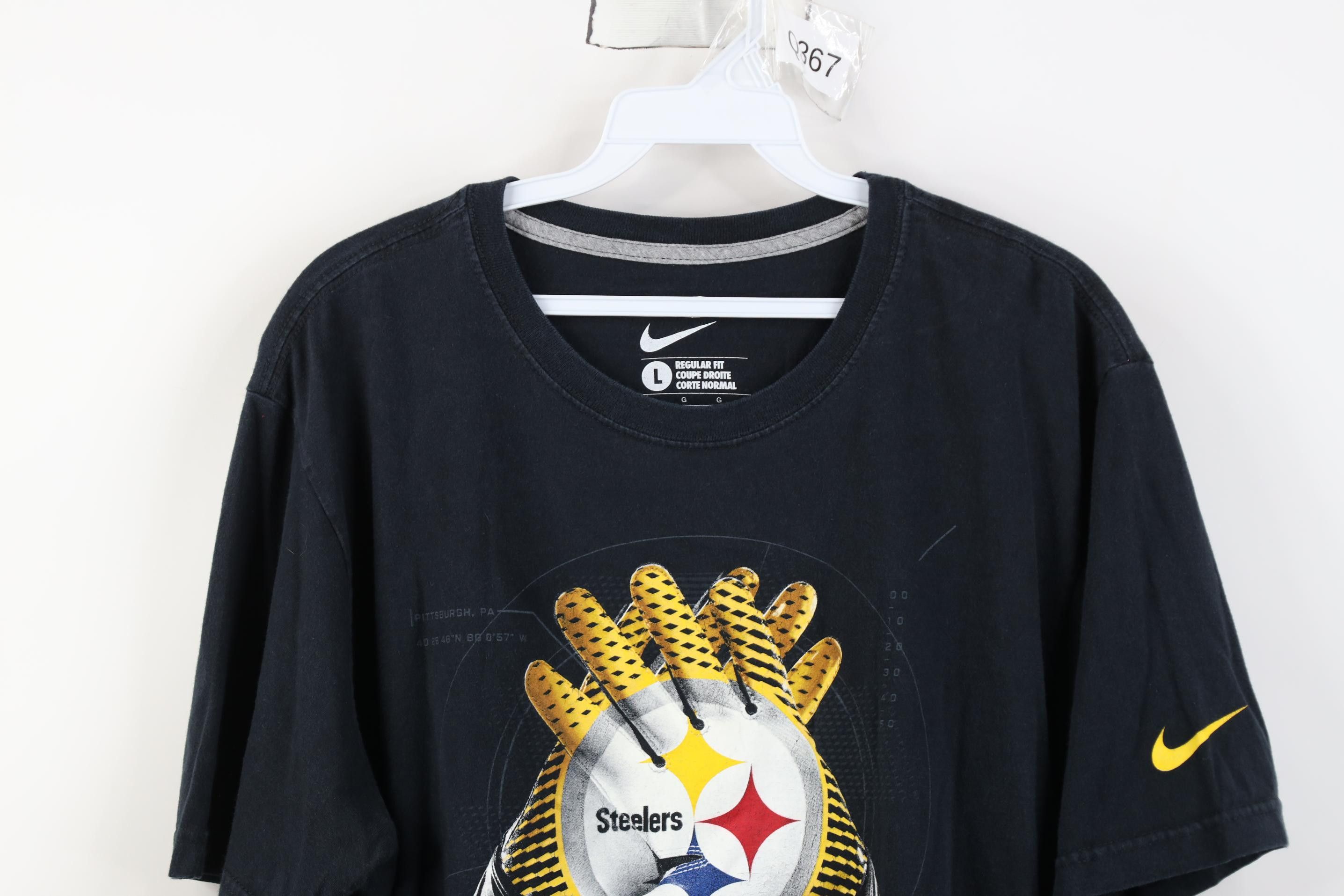 Nike Nike Faded Pittsburgh Steelers Football Gloves T-Shirt Black Size US L / EU 52-54 / 3 - 2 Thumbnail