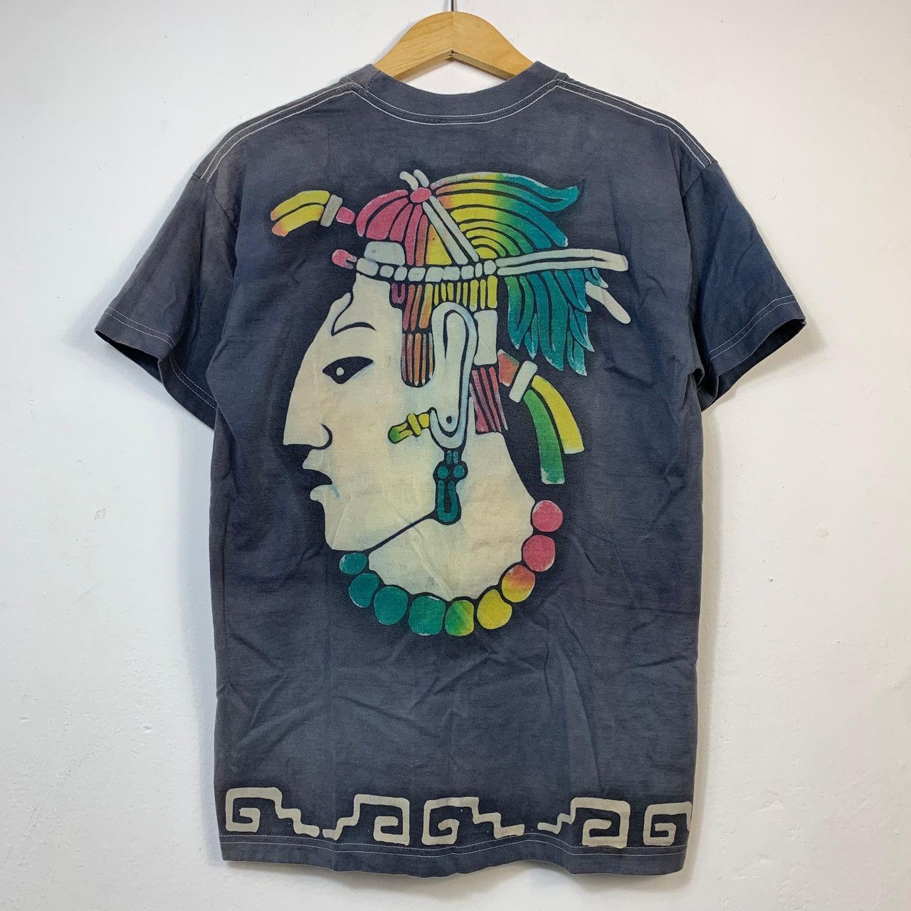 Caribbean Vintage Aztec Mayan Jaguar Warrior T-Shirt Mythology Art Tee Size US M / EU 48-50 / 2 - 2 Thumbnail