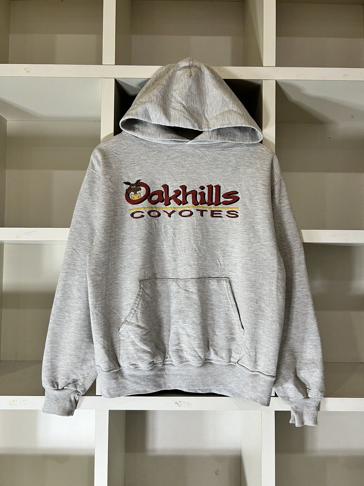 image of Jerzees x Made In USA Vintage Oakhills Coyotes Hoodie in Grey, Men's (Size Small)