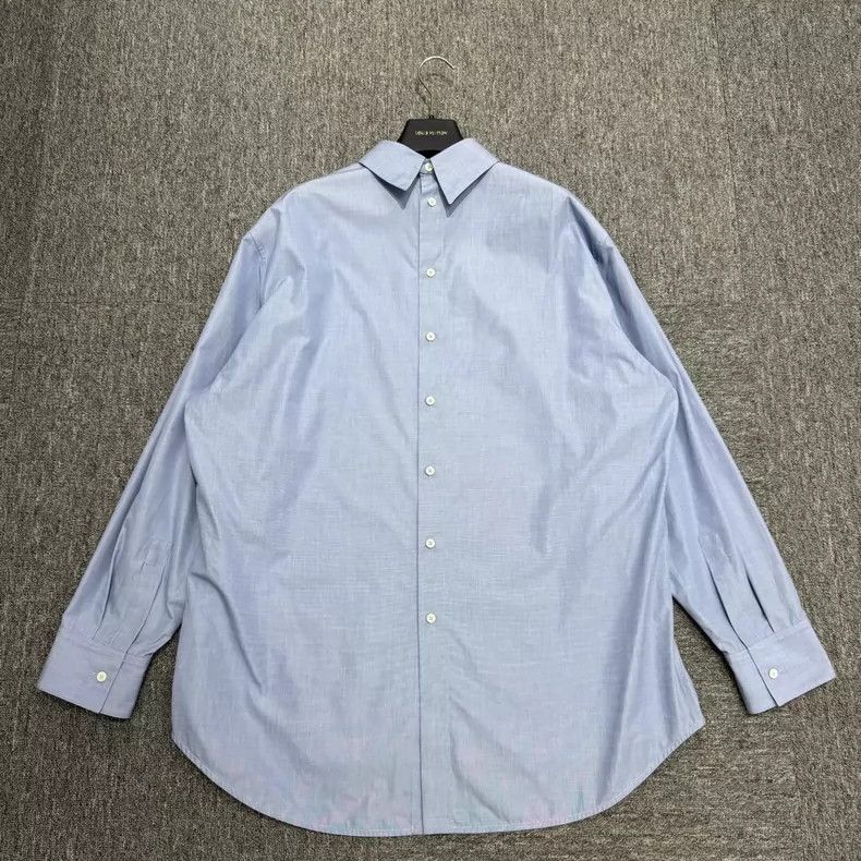 Jil Sander JIL SANDER Oversized Solid Cotton Shirt - dmc Size US L / EU 52-54 / 3 - 1 Thumbnail