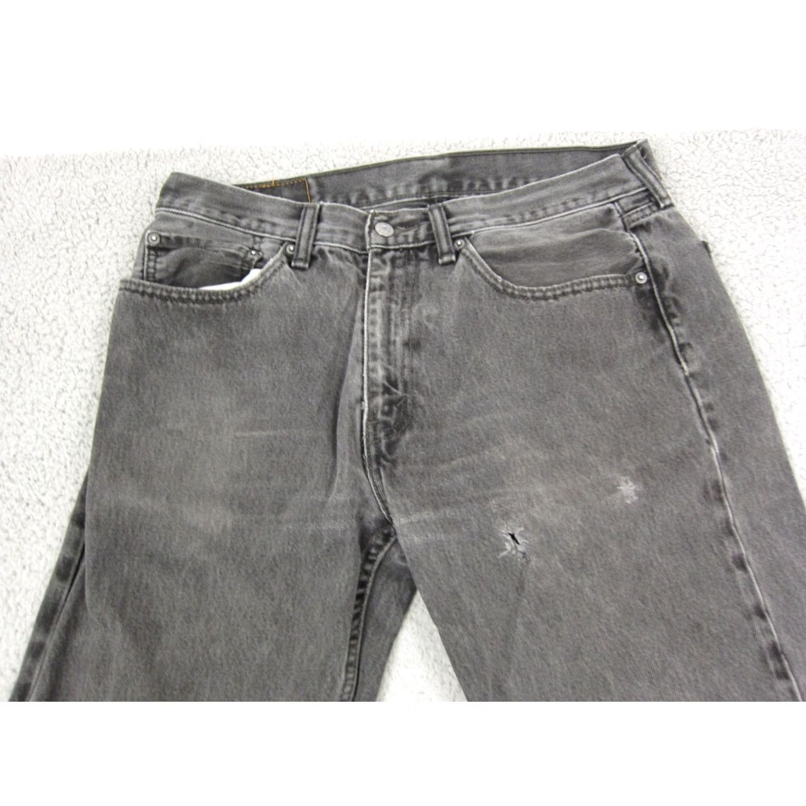 Levi's VINTAGE Levi's Jeans 505 Regular Black 34x34 Mens Y2K 90s Denim Zip Up Straight Straight Fit Size US 34 / EU 50 - 7 Thumbnail