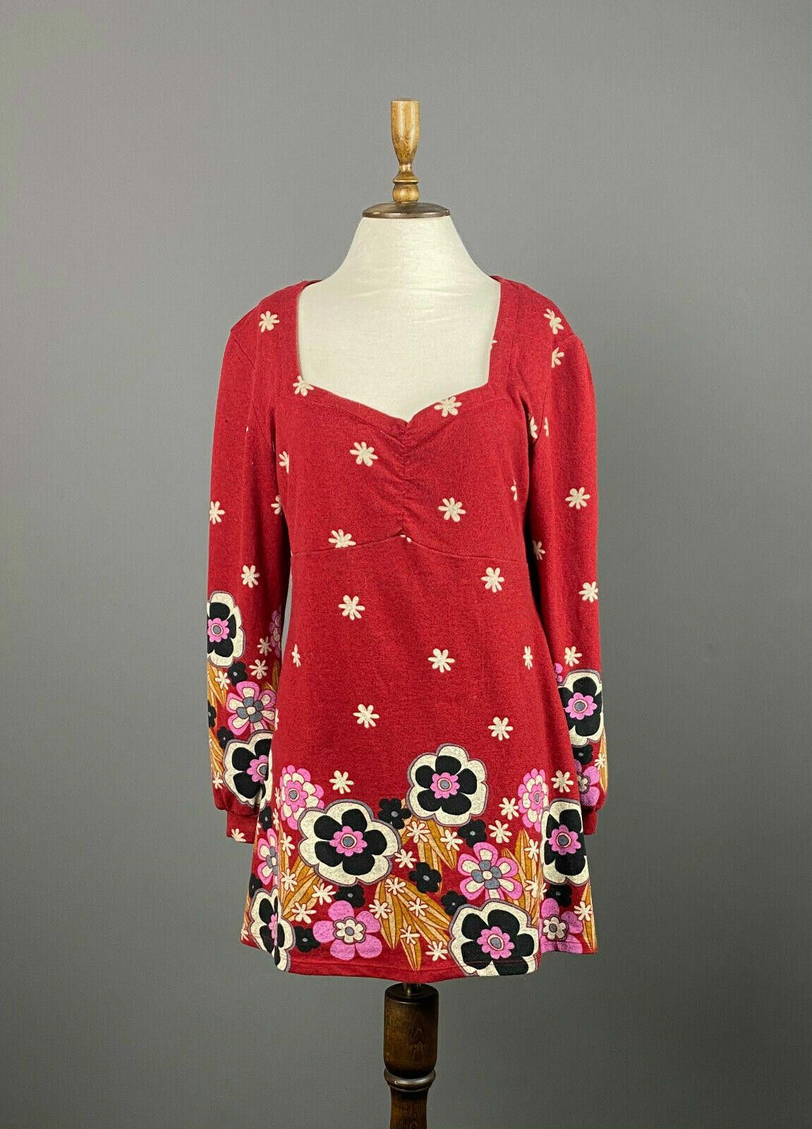 Joe Browns Joe Browns Red Floral A-Line Dress Size 16 Size XXL / US 16-18 / IT 52-54 - 1 Thumbnail