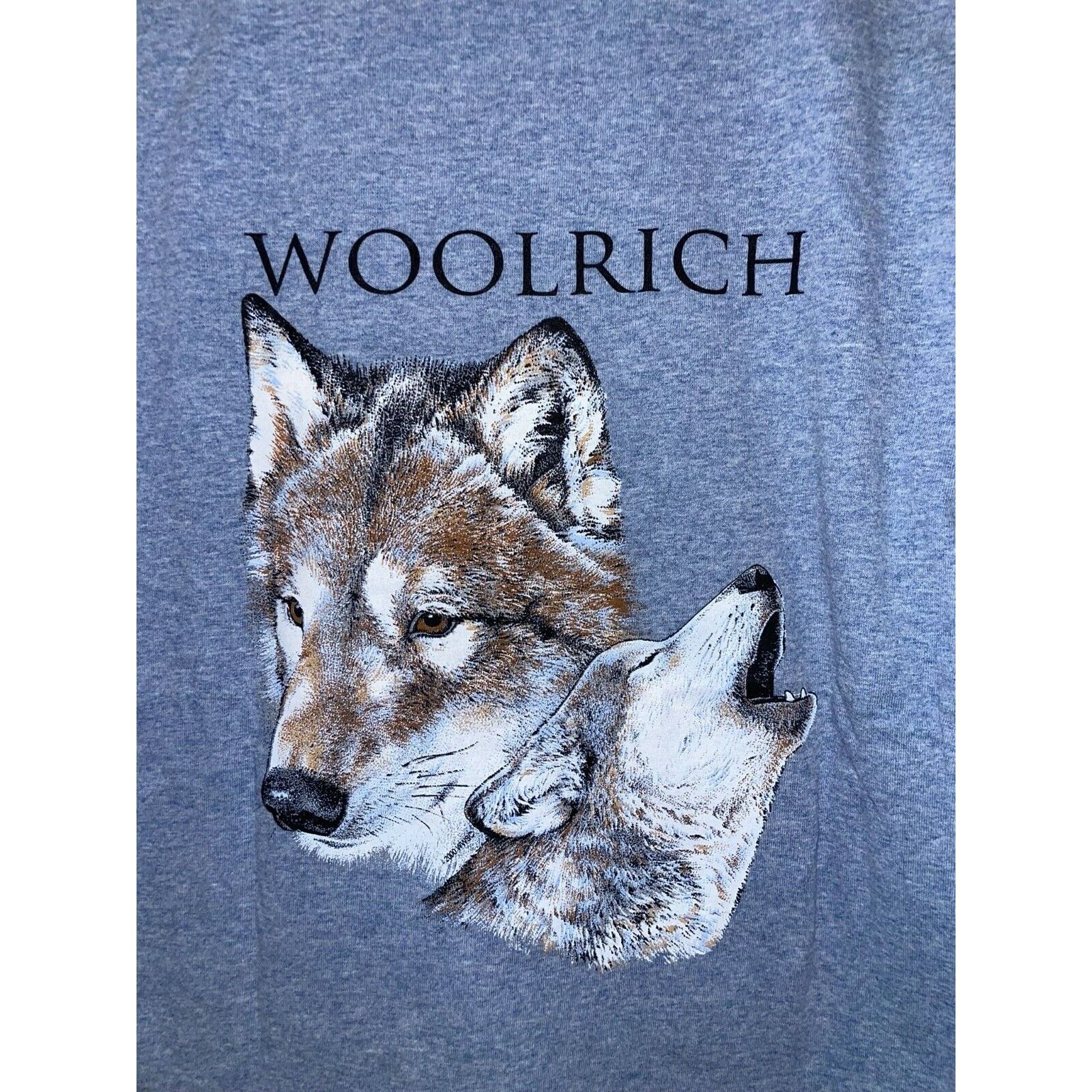 Anvil Vintage Wolf Shirt Graphic Woolrich Animal Blue Tee Small Size US S / EU 44-46 / 1 - 2 Thumbnail