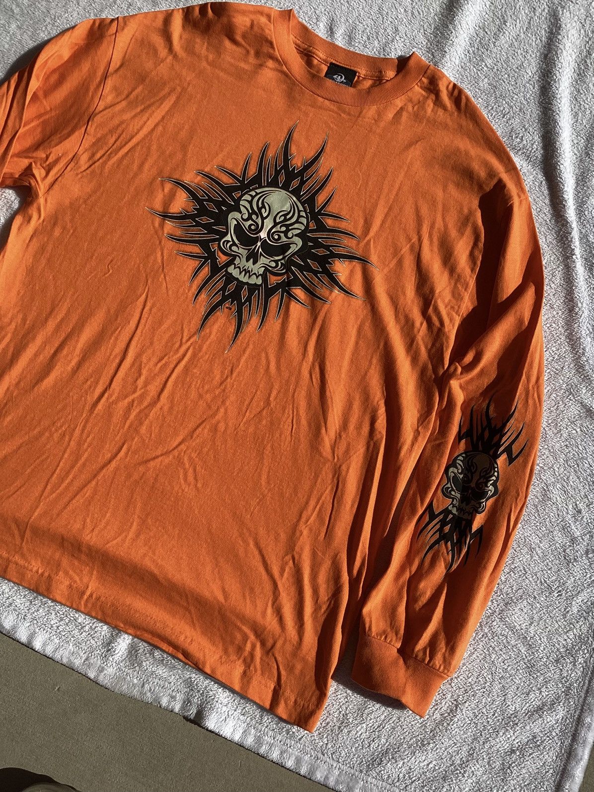 Other × Vintage Vtg 4 seasons classic Y2K skull graphic LS orange Tee Size US XL / EU 56 / 4 - 2 Thumbnail