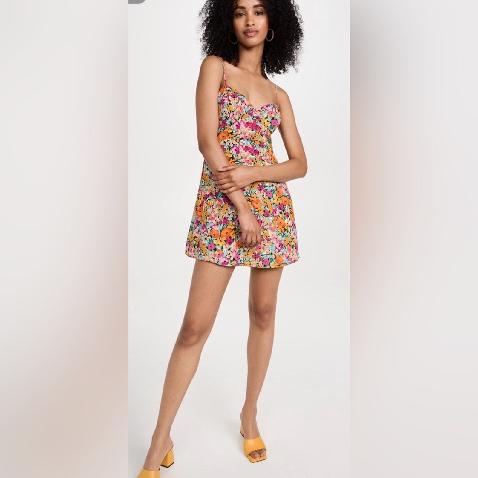 For Love & Lemons NWT For Love and Lemons $198 Floral Spaghetti Strap Dress XS Size XS / US 0-2 / IT 36-38 - 4 Thumbnail