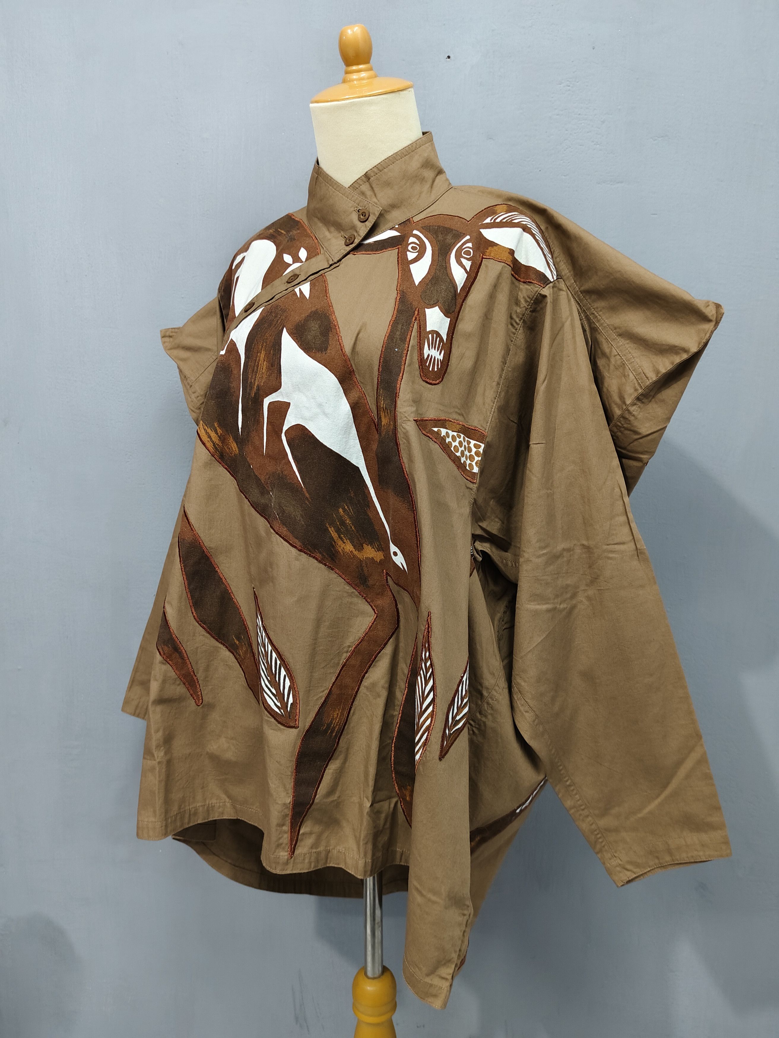 Kansai Yamamoto ARCHIVE📕80s Kansai Ethnic Totemic Mouse Deer Art Shirt Size US M / EU 48-50 / 2 - 3 Thumbnail