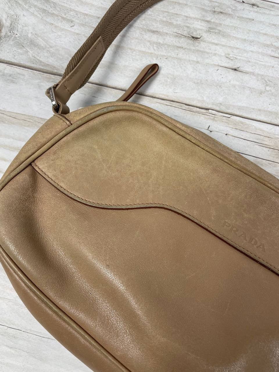 Prada Vintage Prada Leather Hand Bag Shoulders Luxury Size ONE SIZE - 3 Thumbnail