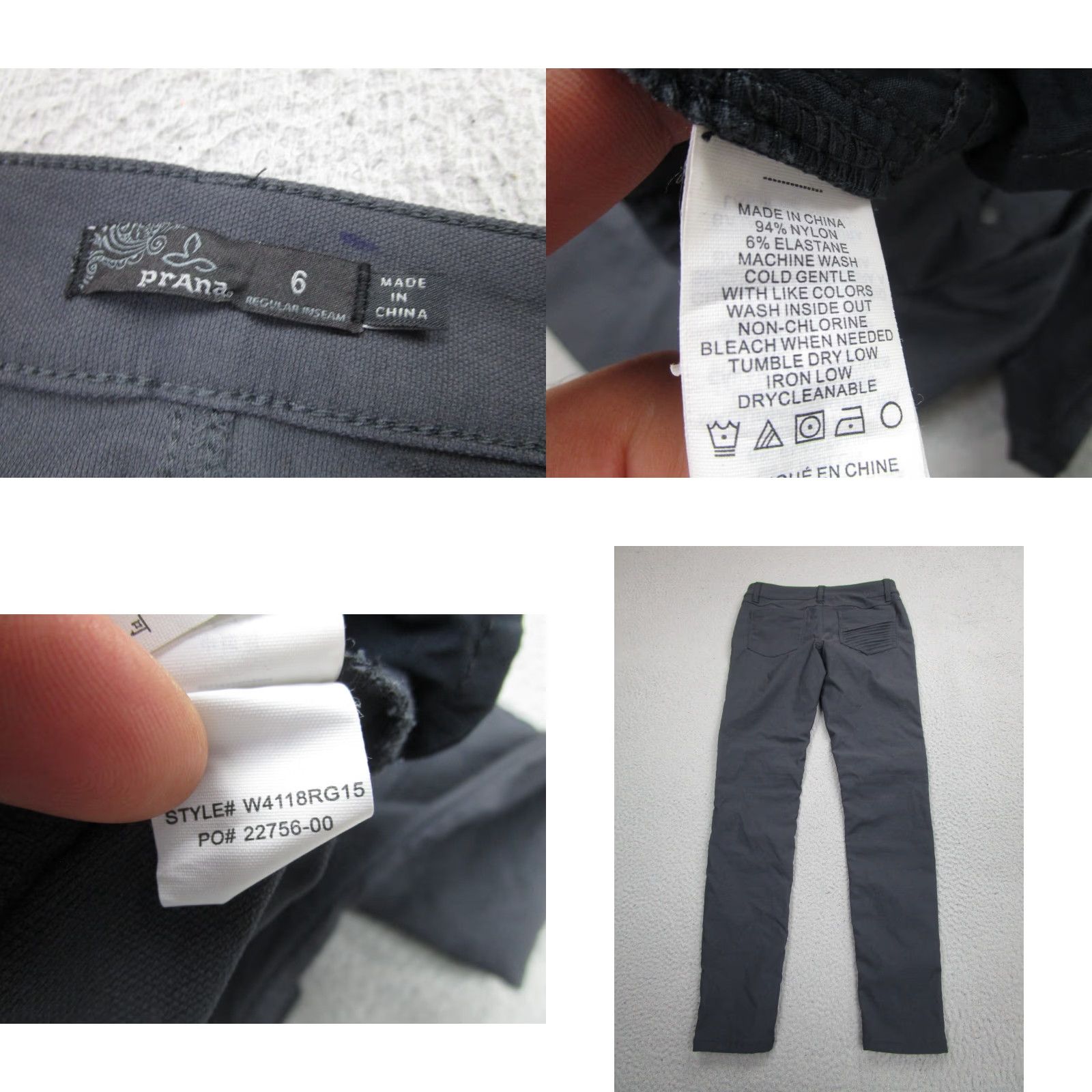 Prana Prana Pants Womens 6 Gray Brenna Skinny Stretch Camp Hike Outdoor w4118rg15 Size 28" / US 6 / IT 42 - 8 Thumbnail