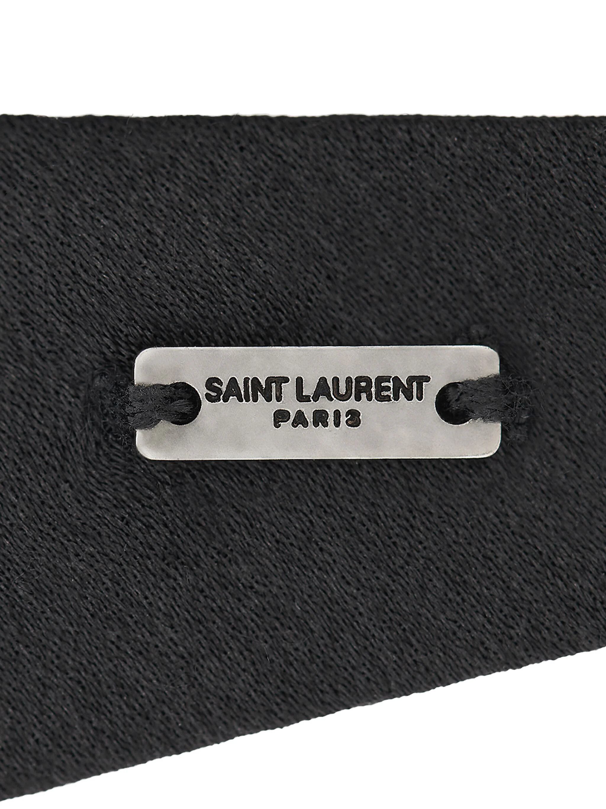 Saint Laurent Paris o1s1wg110824 Size: OS / Triangle Scarf in Silk Satin Black Size ONE SIZE - 3 Thumbnail