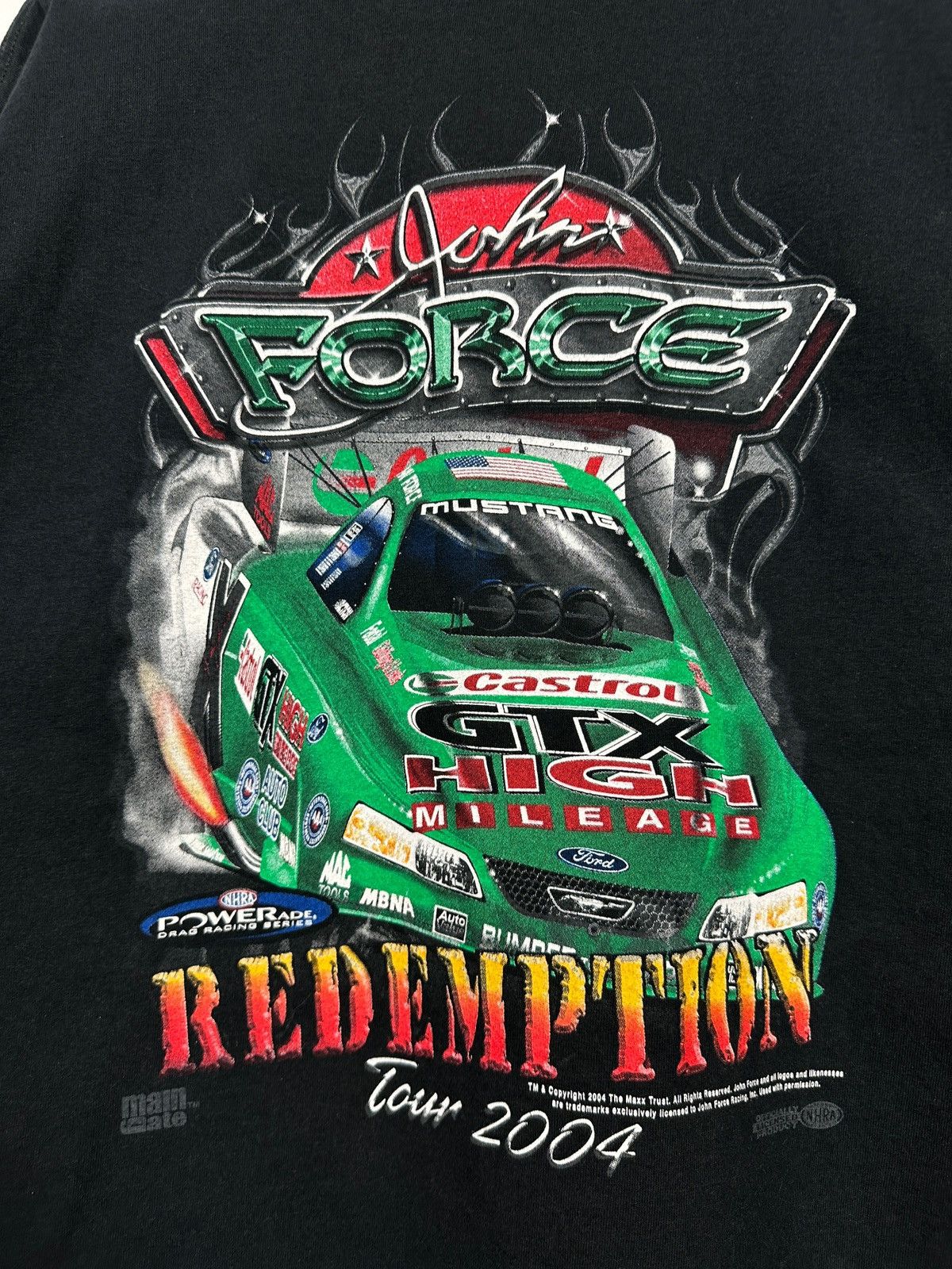 NASCAR 2004 Vintage John Force Redemption Tour NASCAR Ford T-Shirt Size US XL / EU 56 / 4 - 8 Thumbnail