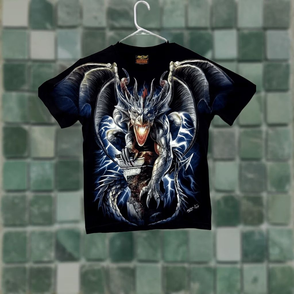 Vintage Rock Chang Dragon Thunder Fantasy Glow Dark T-Shirt Mens M Size US M / EU 48-50 / 2 - 1 Thumbnail