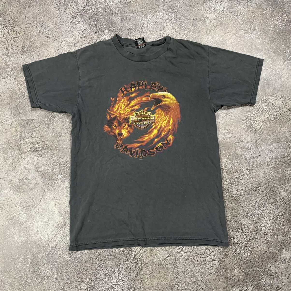 Band Tees Vintage Y2K HARLEY CREEPY WOLF AND EAGLE ANGRY HORROR 90s Size US L / EU 52-54 / 3 - 1 Thumbnail