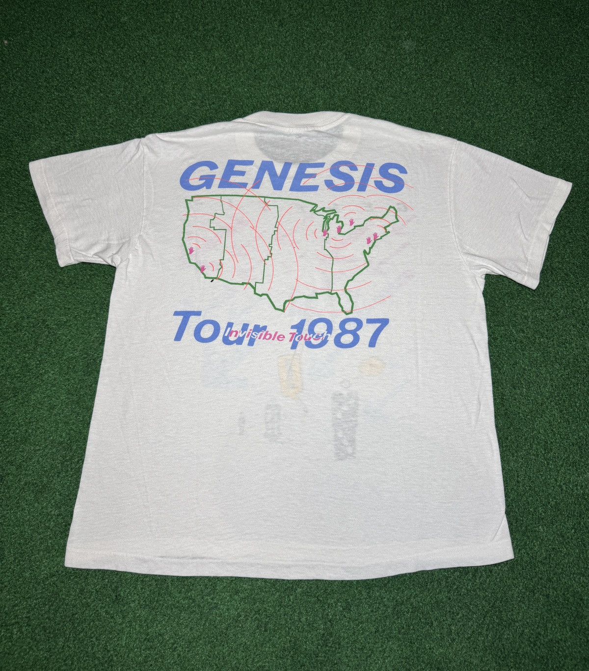 Band Tees Vintage 80s Genesis RARE Concert Invisible Touch T Shirt Size US L / EU 52-54 / 3 - 4 Thumbnail